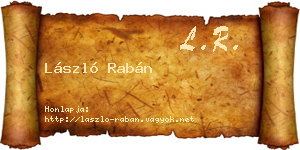 László Rabán névjegykártya